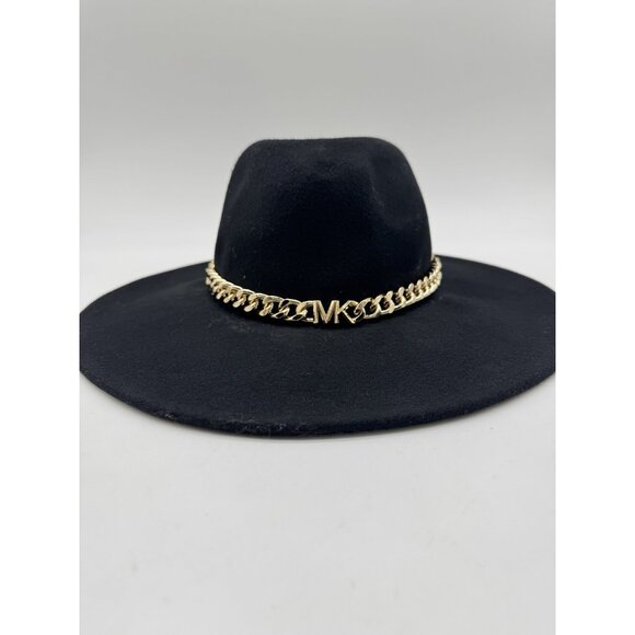 MICHAEL KORS chain detail adjustable women's wool felt fedora hat - Black - M/L - Picture 6 of 10